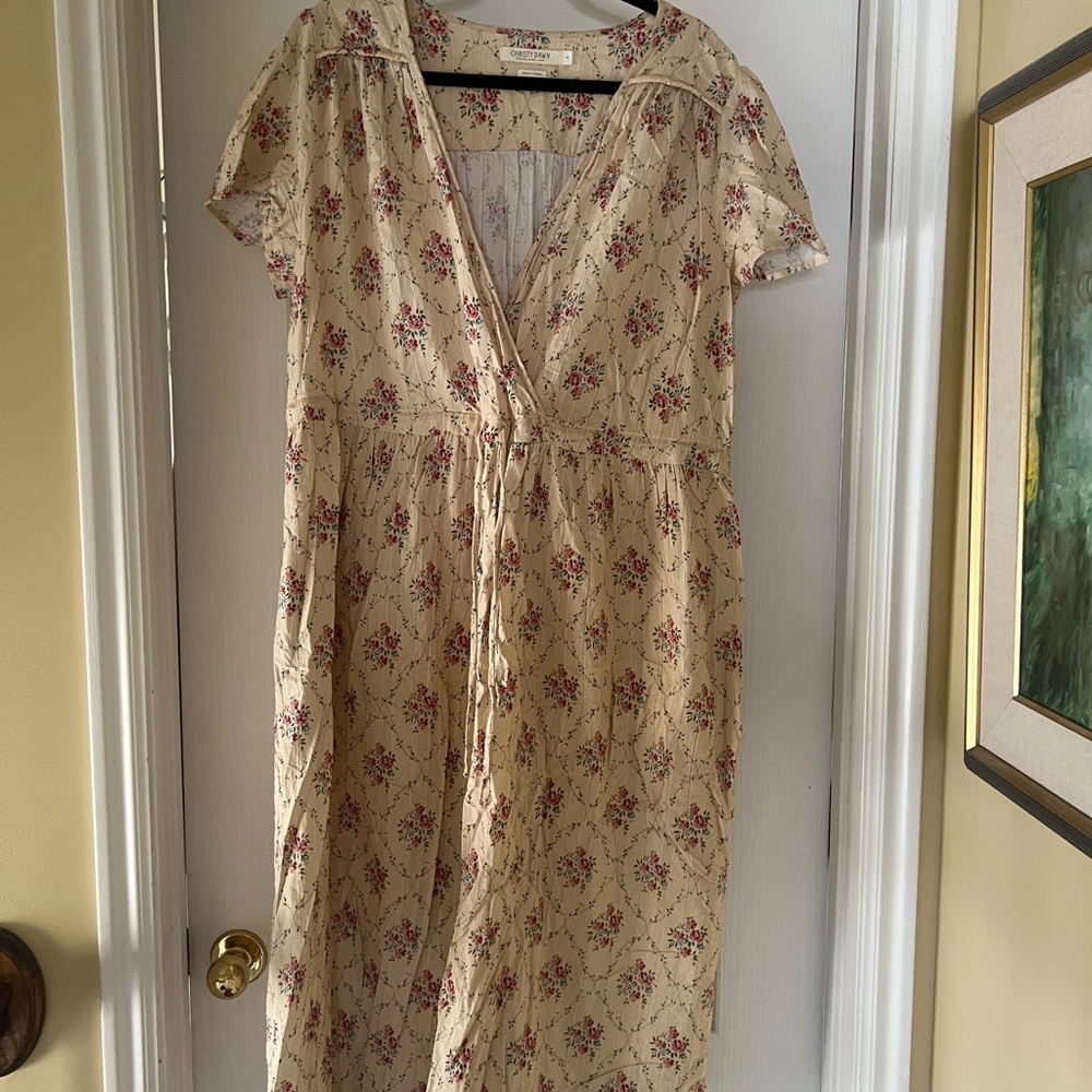 Christy Dawn Tan Flutter Sleeve Sundress